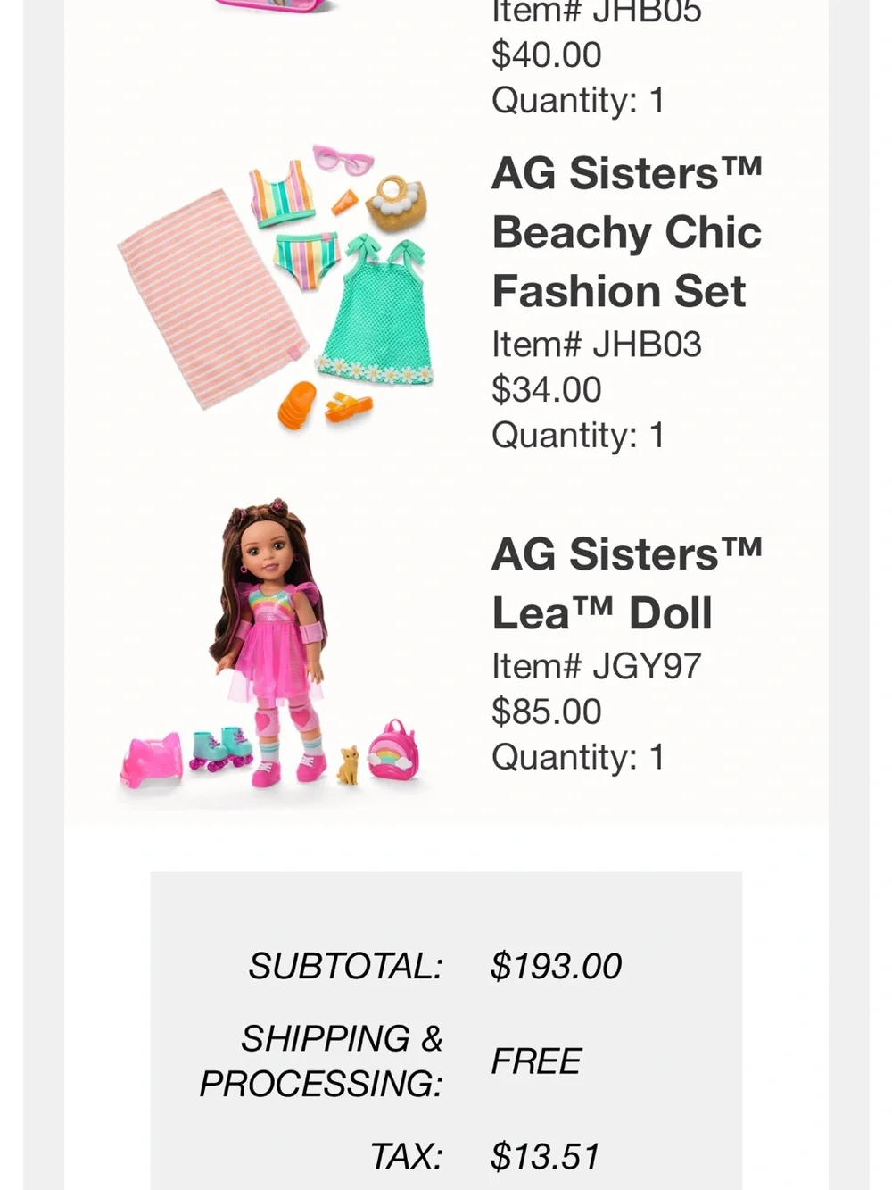 American Girl Lea Doll in Pink Rainbow Outfit with Teal Skates